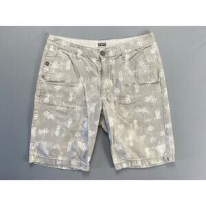 VANS Flat Front 100% Cotton Chino Skate Shorts. Pineapple/Palm Tree Print. 34